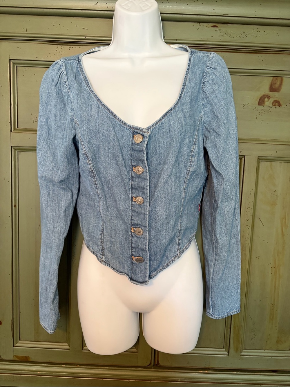 Levi's Light Blue Denim Button-Front Women's Top